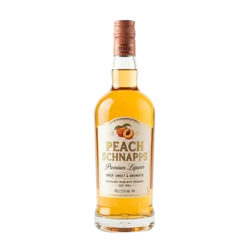 Bottle of peach schnapps
